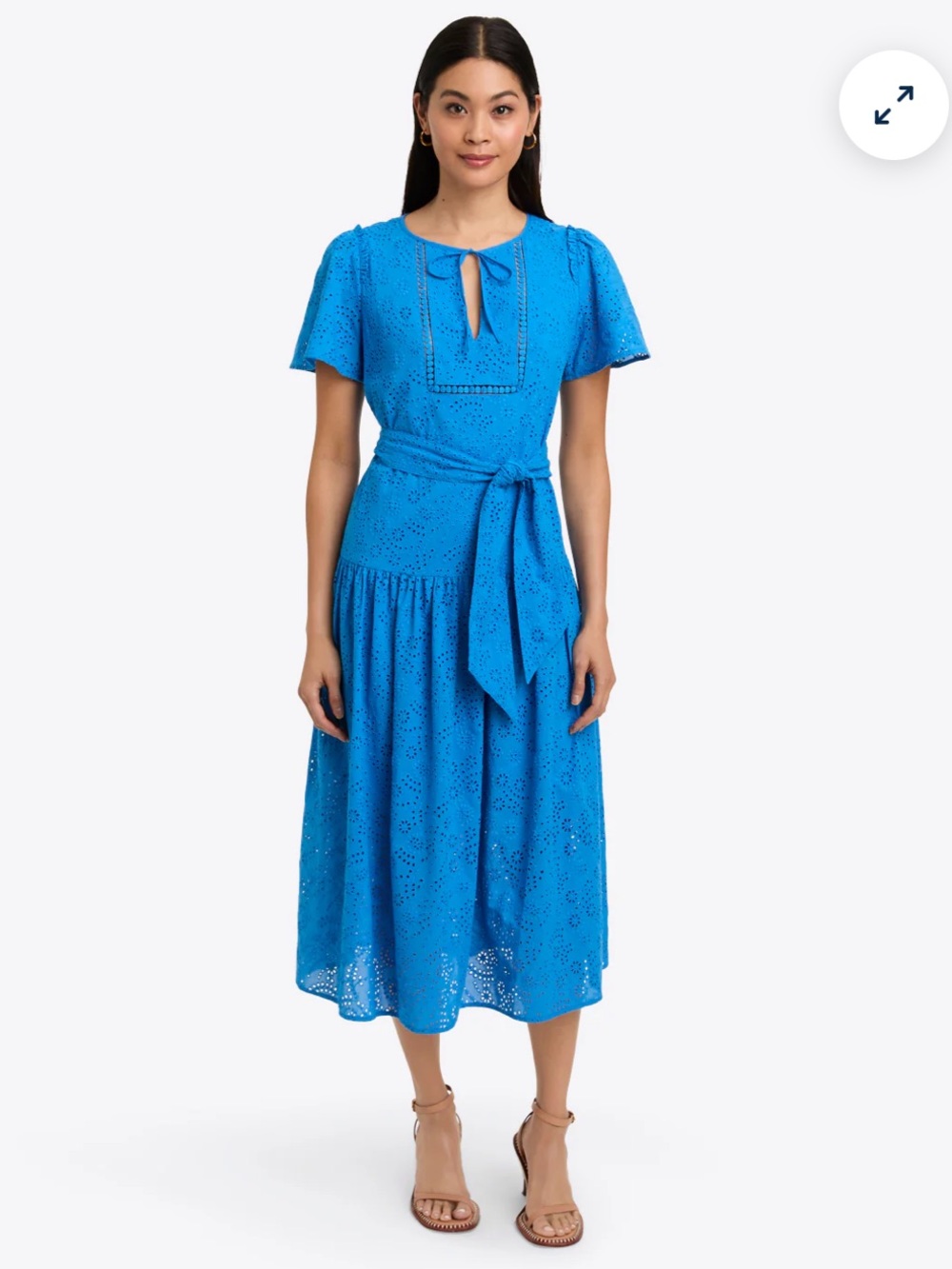 Draper James Blue Eyelet Drop-Waist Dress